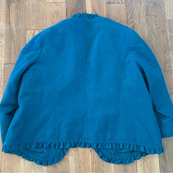 Dress barn Blue Ruffle Front Blazer Size 18/20 - Picture 2 of 11